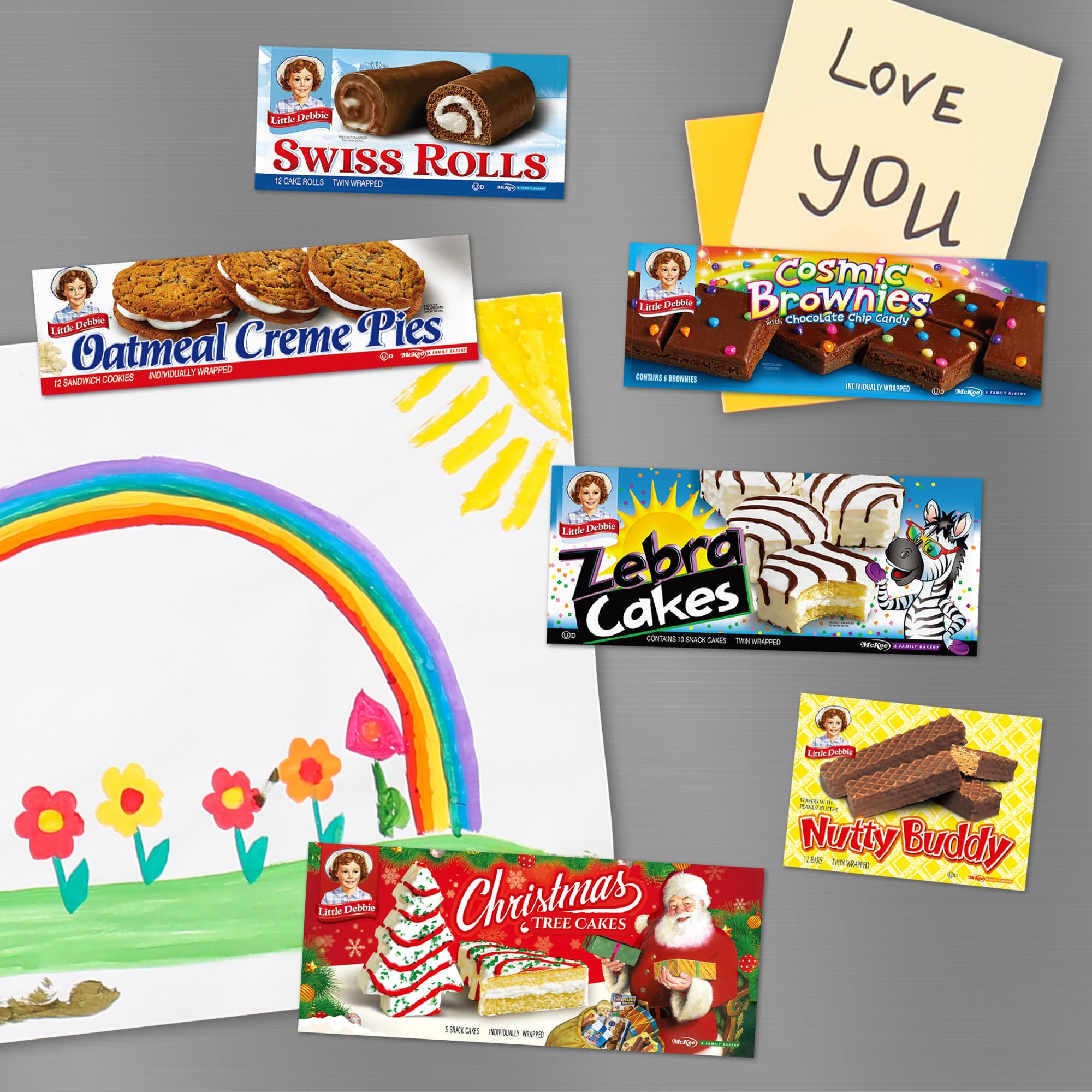 Little Debbie Carton Magnet Set