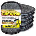 Tuff-Scrub Original Large Microfiber Scrub-N-Wipe Cleaning Sponge Pads, Non-Scratch Scouring & Wiping, Pack of 6