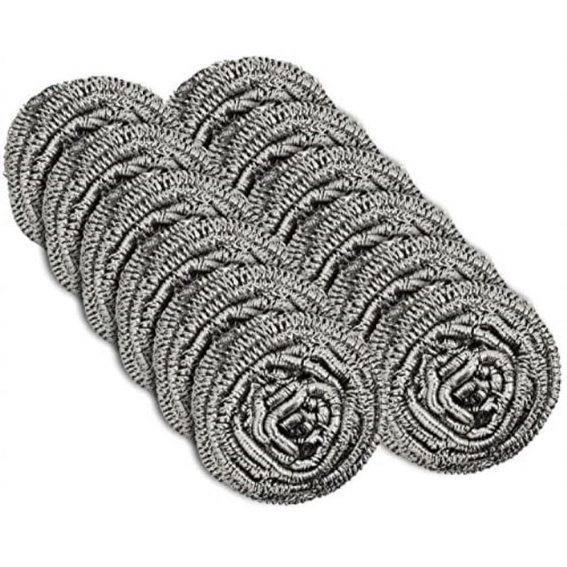ScrubIt Scouring Pads, Heavy-Duty Stainless Steel Wool Dish Scrubbers for Kitchen Cleaning, 12 Count