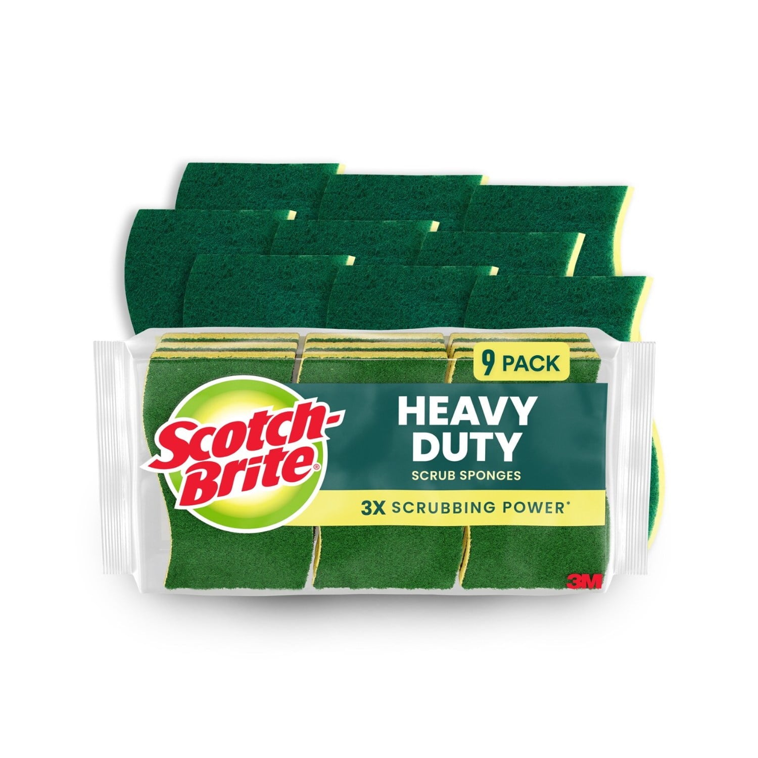 Scotch-Brite Heavy Duty Cleaning Scrub Sponge, 9  Dish Sponges