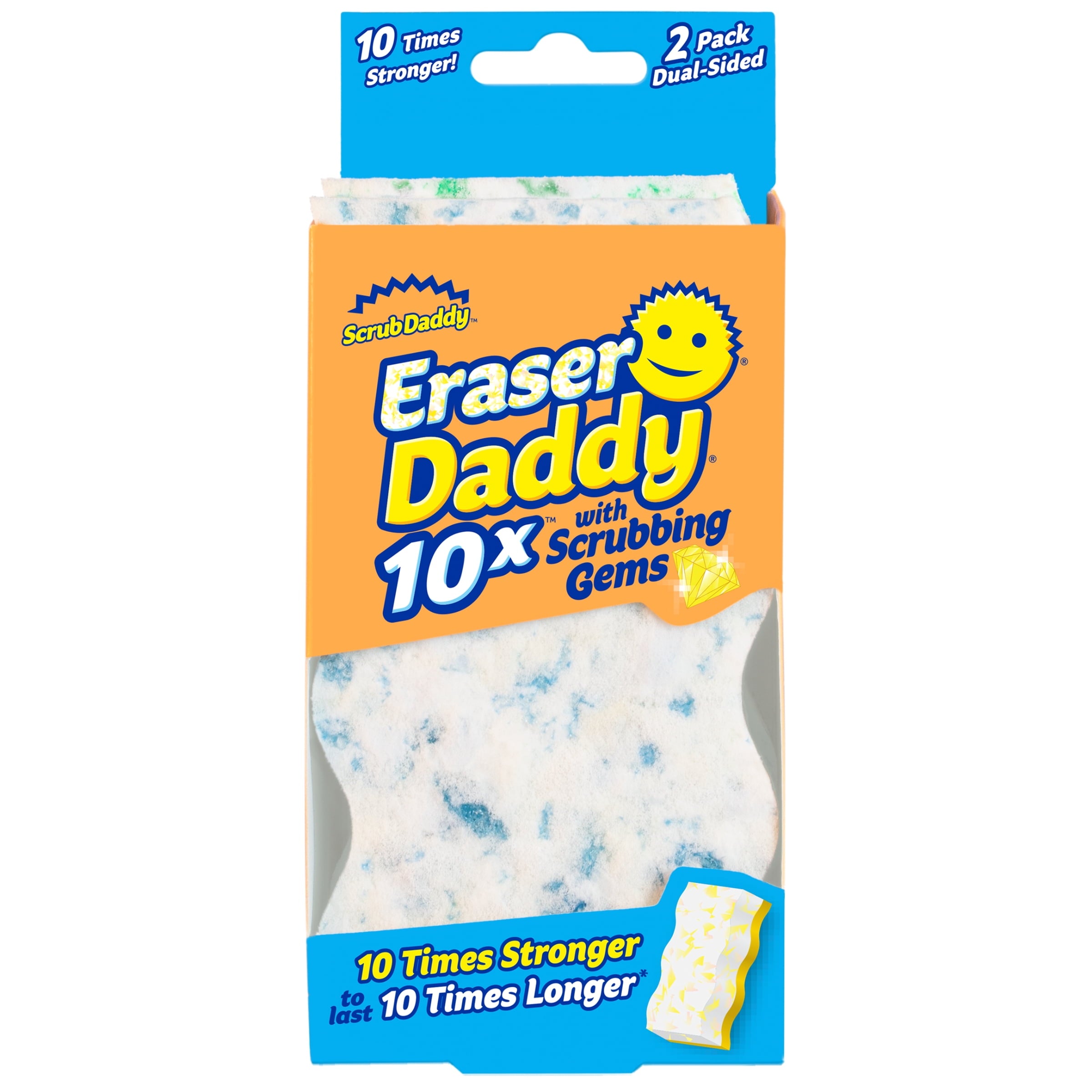 Scrub Daddy Eraser Daddy 10x Dual Sided Cleaning Pads, 2 Count