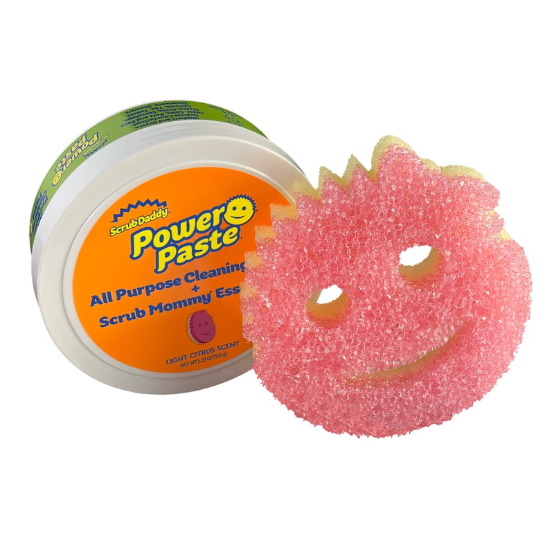 Scrub Daddy PowerPaste All-Purpose Cleaning Kit, Citrus Scent, with Scrub Mommy Essentials Sponge - Pasta de Limpieza Multiusos Aroma Cítrico, 5.29 oz