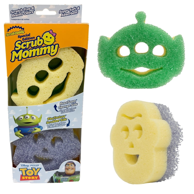Scrub Daddy Disney Toy Story Buzz & Alien Sponge Set, 2 Count, Scratch-Free Kitchen Scrubber